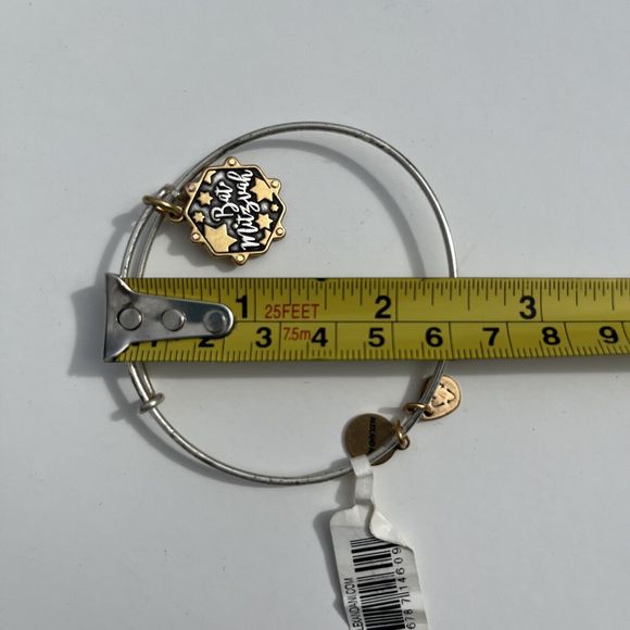 NWT Alex and Ani Bat Mitzvah Charm Bangle Two Tone Silver Gold Bracelet Judaica - Picture 9 of 9
